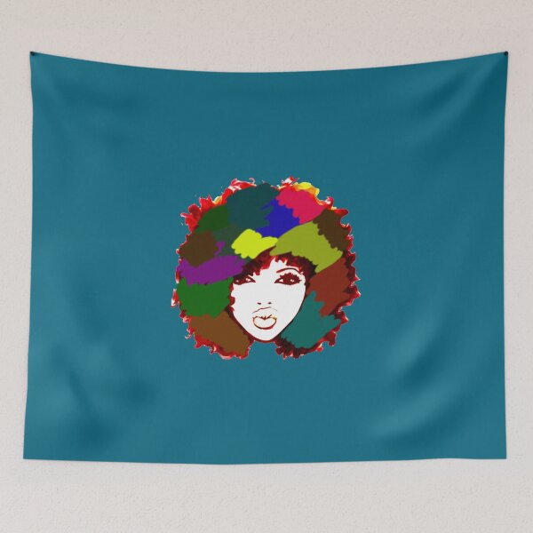 Aperçu de l'œuvre Afro Curly Rainbow Hair Girl Cheveux Naturels Bouclés créée et vendue par EllenDaisyShop.