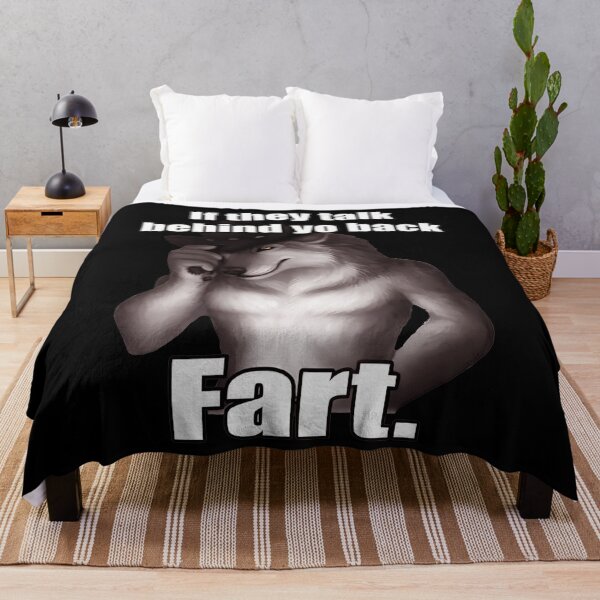 Item preview, If They Talk Behind Yo Back Fart Sitting Wolf Literally Me, Funny Wolf Meme designed and sold by johnfitz-tee.