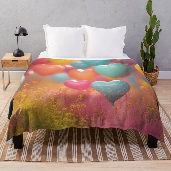 Item preview, Lush heart-shaped balloons in a field of flowers designed and sold by Mianku | Für das Leben.