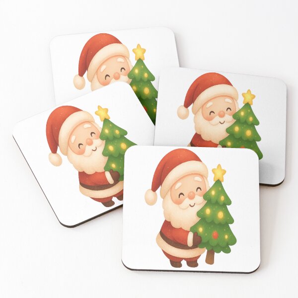 Item preview, Cute Glowing Santa Hugging Christmas Tree designed and sold by HiteshArt111.