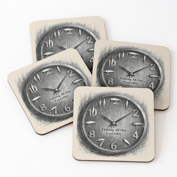 Item preview, Fishing All Day Vintage Clock Art designed and sold by EimSol.