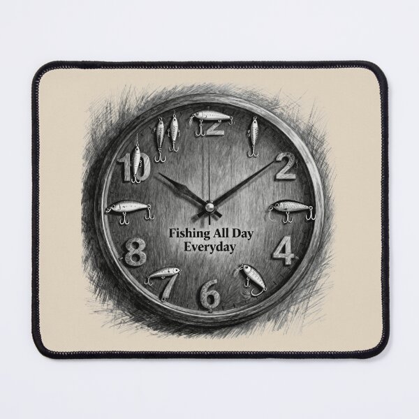 Item preview, Fishing All Day Vintage Clock Art designed and sold by EimSol.