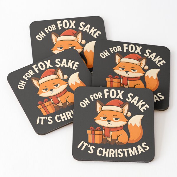 Item preview, Oh For Fox Sake, It’s Christmas – Grumpy Cute Fox designed and sold by VibeCircuit61.