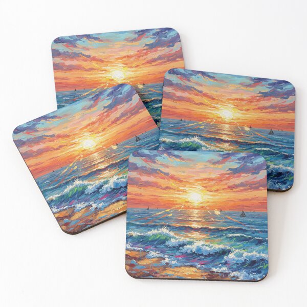 Item preview, Golden Horizon Waves at Sunset designed and sold by Dream Bloom Gallery.