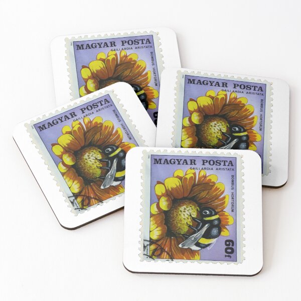 Item preview, Hungary Magyar Bumble Bee On Sunflower Vintage Postage Stamp designed and sold by red-amber65.
