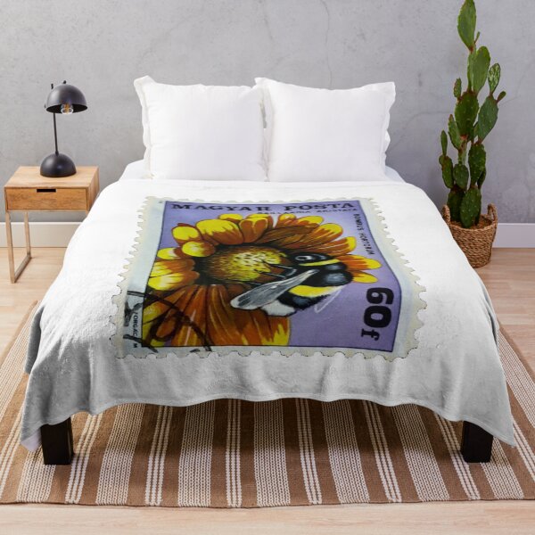 Item preview, Hungary Magyar Bumble Bee On Sunflower Vintage Postage Stamp designed and sold by red-amber65.