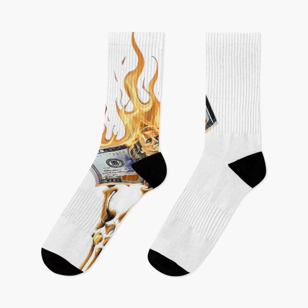 Item preview, Skeleton Hand Burning Money Risk Taker Entrepreneur Hustle designed and sold by HustleHardCo.