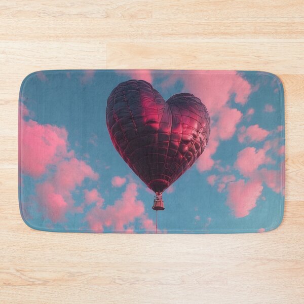 Item preview, A metallic heart-shaped balloon floats above a blooming meadow. designed and sold by Mianku | Für das Leben.