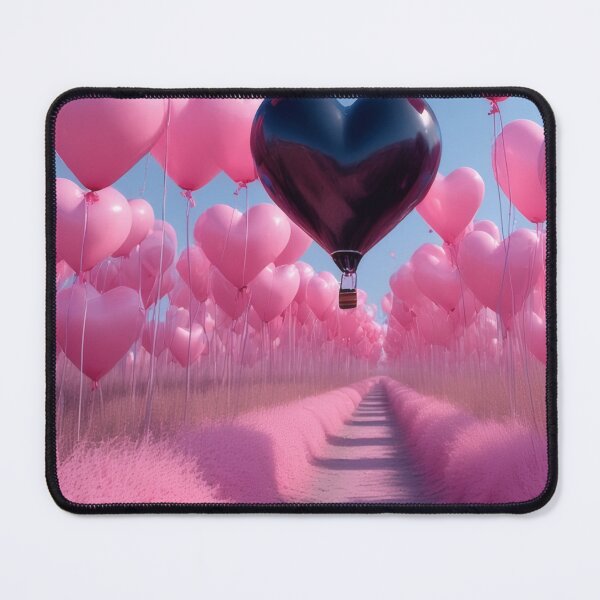 Item preview, Heart-shaped balloons over pink dirt road designed and sold by Mianku | Für das Leben.