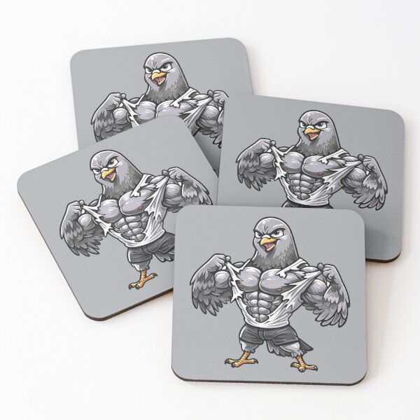 Item preview, Shredded Alpha Pigeon – Silver Feather Bodybuilder Cartoon designed and sold by Ivy-Triggs.