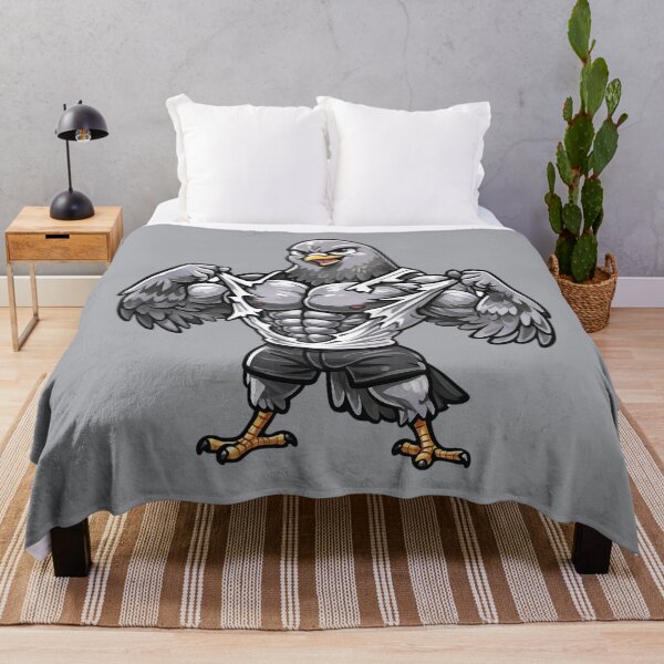 Item preview, Shredded Alpha Pigeon – Silver Feather Bodybuilder Cartoon designed and sold by Ivy-Triggs.