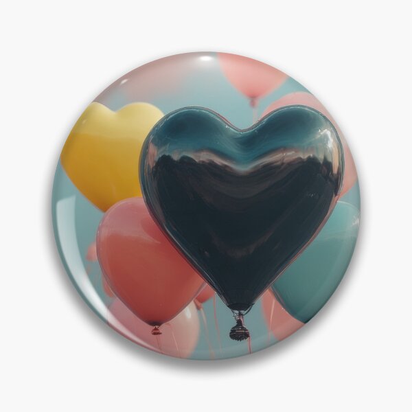 Item preview, Heart-shaped balloons float in the cloudy sky. designed and sold by Mianku | Für das Leben.