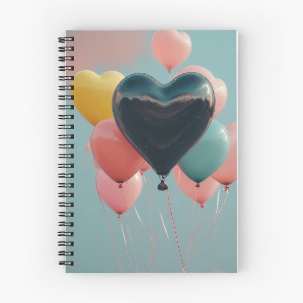 Item preview, Heart-shaped balloons float in the cloudy sky. designed and sold by Mianku | Für das Leben.