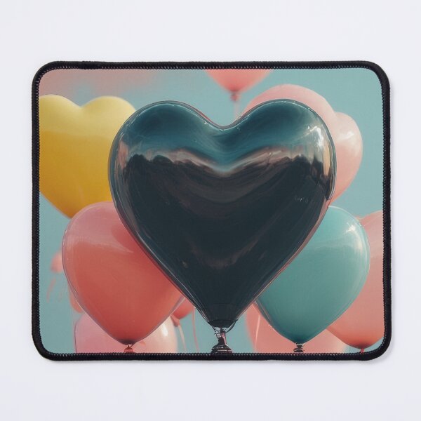 Item preview, Heart-shaped balloons float in the cloudy sky. designed and sold by Mianku | Für das Leben.