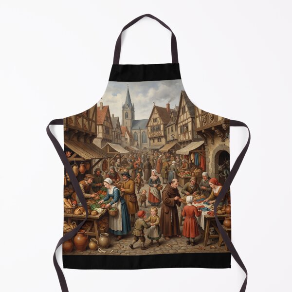Item preview, A medieval English Market attacked by strange hellish demons after Hieronymus Bosch and Pieter Bruegel designed and sold by Vintage Designs +.