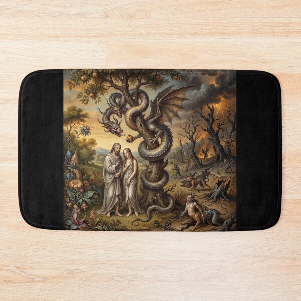 Item preview, Adam, Eve and the serpent vintage art after Hieronymus Bosch and Pieter Bruegel designed and sold by Vintage Designs +.