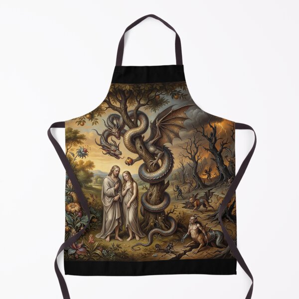Item preview, Adam, Eve and the serpent vintage art after Hieronymus Bosch and Pieter Bruegel designed and sold by Vintage Designs +.