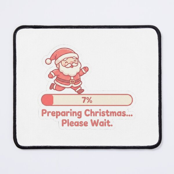 Item preview, Christmas Loading – Cute Kawaii Santa Progress Bar Sticker designed and sold by Lurixo.