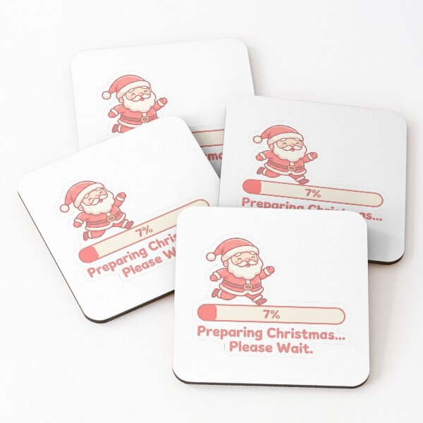 Item preview, Christmas Loading – Cute Kawaii Santa Progress Bar Sticker designed and sold by Lurixo.