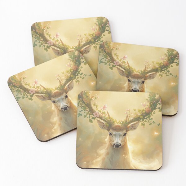 Item preview, Majestic Floral Antler Deer in Golden Mist Fantasy Forest – Enchanted Nature Puzzle for Saint Patrick’s Day Celebration designed and sold by ArtPetrenko90.