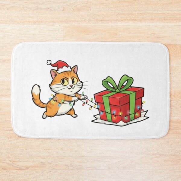 Item preview, Sneaky Cat Stealing Christmas Present Sticker - Funny Mischievous Kitten Holiday Decal designed and sold by ZyxDes.