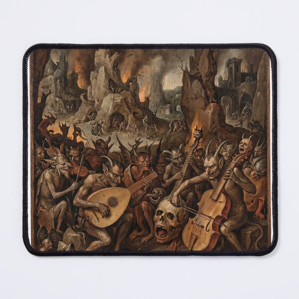 Item preview, A group of devils play weird musical instruments in Hell after Hieronymus Bosch and Pieter Bruegel designed and sold by Vintage Designs +.