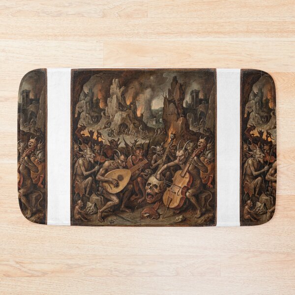 Item preview, A group of devils play weird musical instruments in Hell after Hieronymus Bosch and Pieter Bruegel designed and sold by Vintage Designs +.