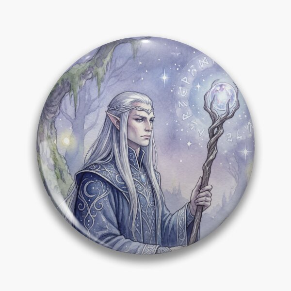 Item preview, Fantasy Elf summoner wizard illustration art designed and sold by Vintage Designs +.