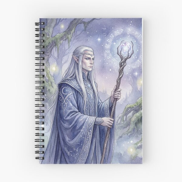Item preview, Fantasy Elf summoner wizard illustration art designed and sold by Vintage Designs +.