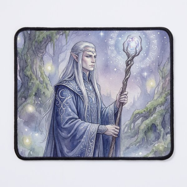 Item preview, Fantasy Elf summoner wizard illustration art designed and sold by Vintage Designs +.