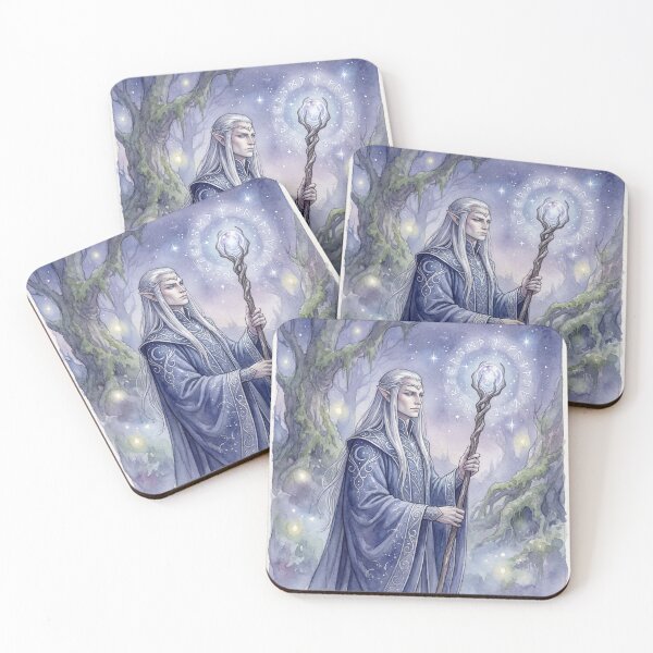 Item preview, Fantasy Elf summoner wizard illustration art designed and sold by Vintage Designs +.