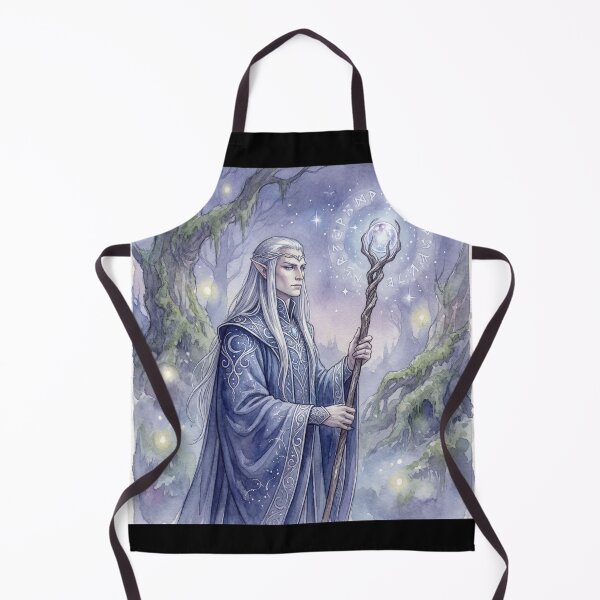 Item preview, Fantasy Elf summoner wizard illustration art designed and sold by Vintage Designs +.