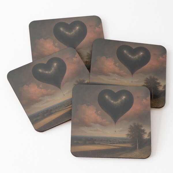 Item preview, Heart-shaped balloon over a pastoral landscape designed and sold by Mianku | Für das Leben.
