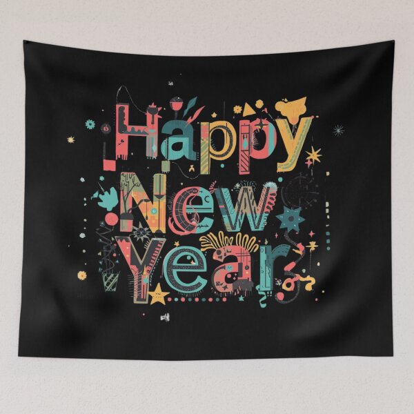 Item preview, Abstract Doodle Happy New Year designed and sold by Khadigadesings.