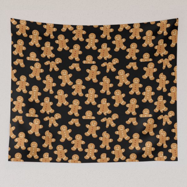 Item preview, Gingerbread Man Pattern Christmas - Holiday Cookie Toss Black designed and sold by PunchDrop.