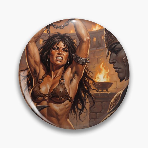 Artikelvorschau, Amazonen verhören eine barbarische Kriegerin in Defiance-Illustrationen im Fantasy-Kunststil entworfen und verkauft von Vintage Designs +.