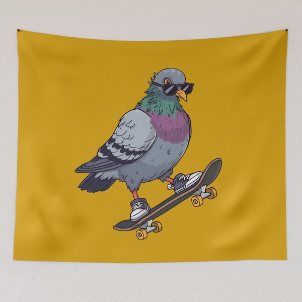 Item preview, Skater Pigeon – Cool Skateboarding Bird Illustration designed and sold by Ivy-Triggs.