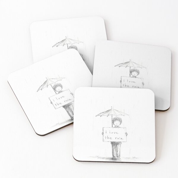 Item preview, I love the rain - Child with Umbrella in Rain designed and sold by lautir.