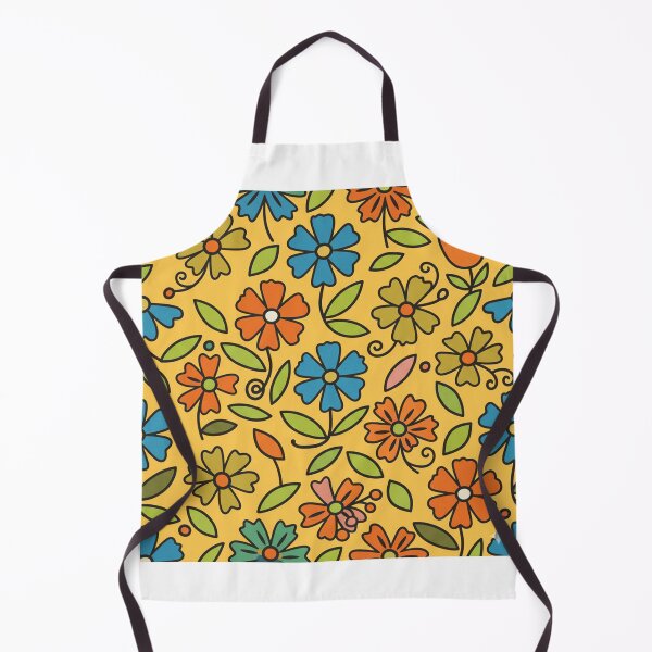 Artikelvorschau, Groovy 1960s Floral Pattern Seamless Yellow Background entworfen und verkauft von Velvetstitches.