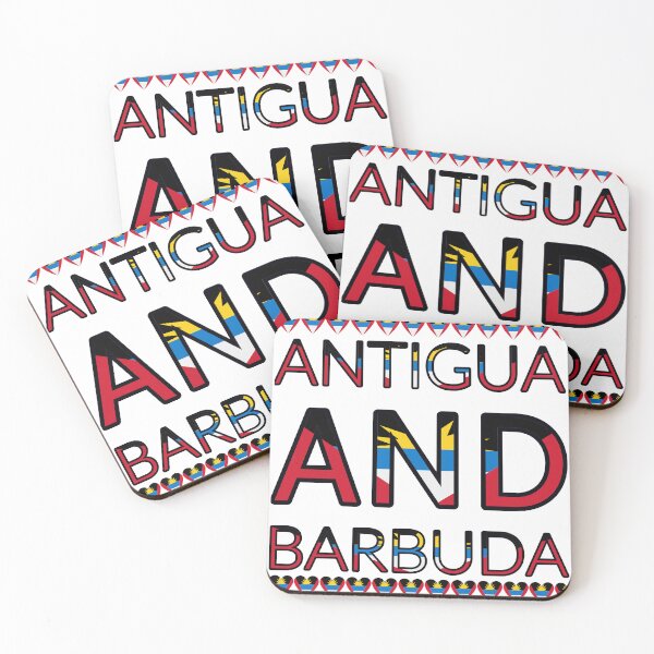 Item preview, Antigua And Barbuda Flag Letters And Hearts designed and sold by TheIconSmith.