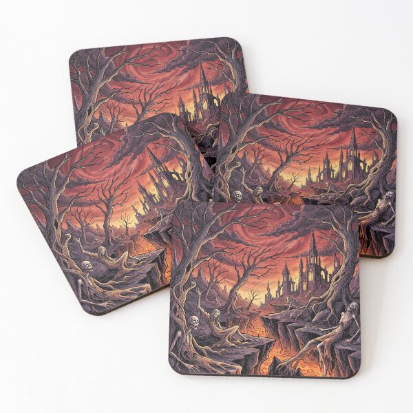 Item preview, Gothic Horror art creepy landscape set in hell designed and sold by Vintage Designs +.