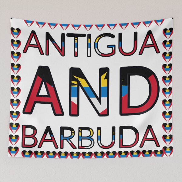 Item preview, Antigua And Barbuda Flag Letters And Hearts designed and sold by TheIconSmith.