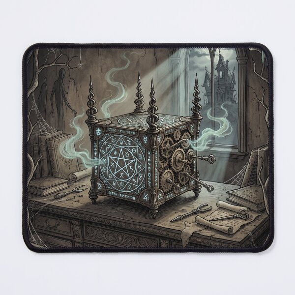 Item preview, Gothic Horror art creepy puzzle box of fear designed and sold by Vintage Designs +.
