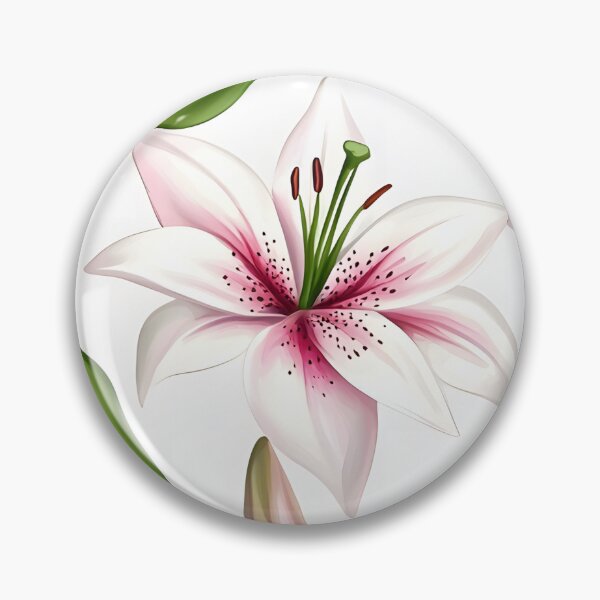 Item preview, The image showcases a seamless pattern with beautiful white lilies, accented with shades of pink near the center, complemented by lush green leaves and delicate lily buds. designed and sold by rujlaphusstudio.
