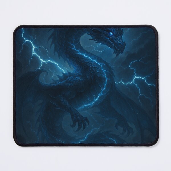 Item preview, Stormcaller Lightning Dragon in Thunderstorm – Epic Fantasy Art designed and sold by leen12 Art Designs Prints.