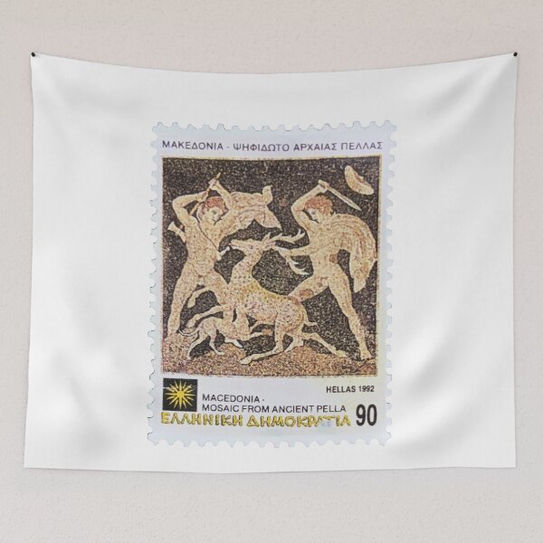 Aperçu de l'œuvre Timbre-poste grec brun vintage de chasse Hellas créée et vendue par red-amber65.