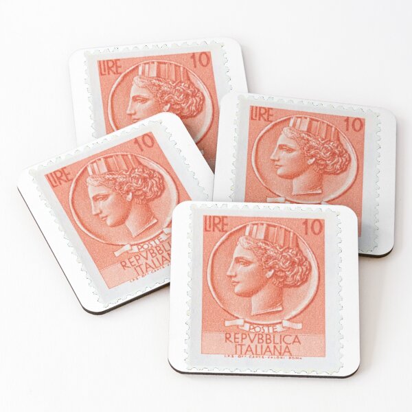 Item preview, Italian Republica Orange 10 Lire Vintage Postage Stamp designed and sold by red-amber65.