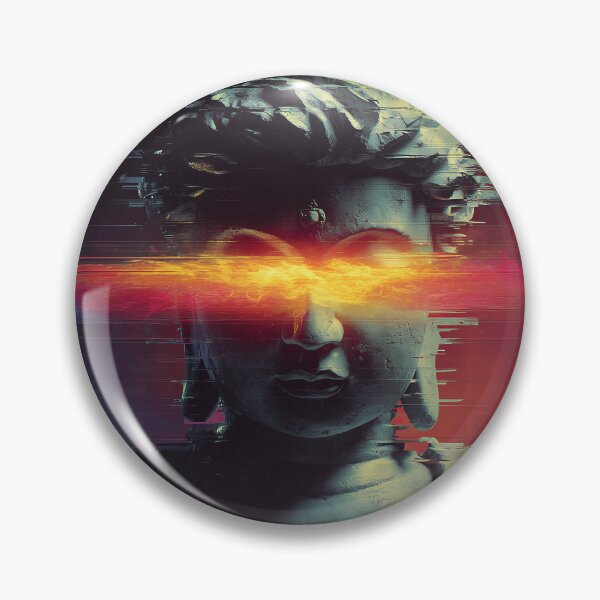 Item preview, Glitchfire Buddha with Blazing Neon Eyes designed and sold by t5uisiu.