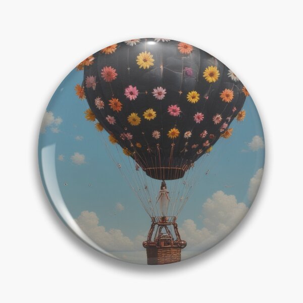 Item preview, Flower balloon over a blooming field designed and sold by Mianku | Für das Leben.