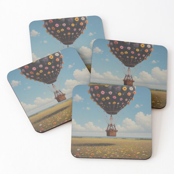 Item preview, Flower balloon over a blooming field designed and sold by Mianku | Für das Leben.